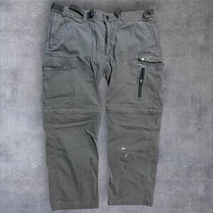 BC‎ Clothing Men's Convertible Stretch Cargo Pants/Shorts XXLx 30 Dark Gray